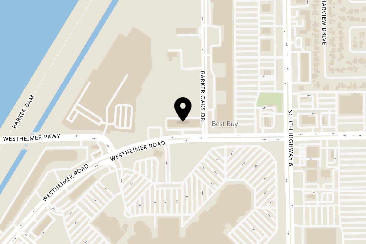 Map showing the location of Gayatri Bhavan on 14800 Westheimer Rd in Houston